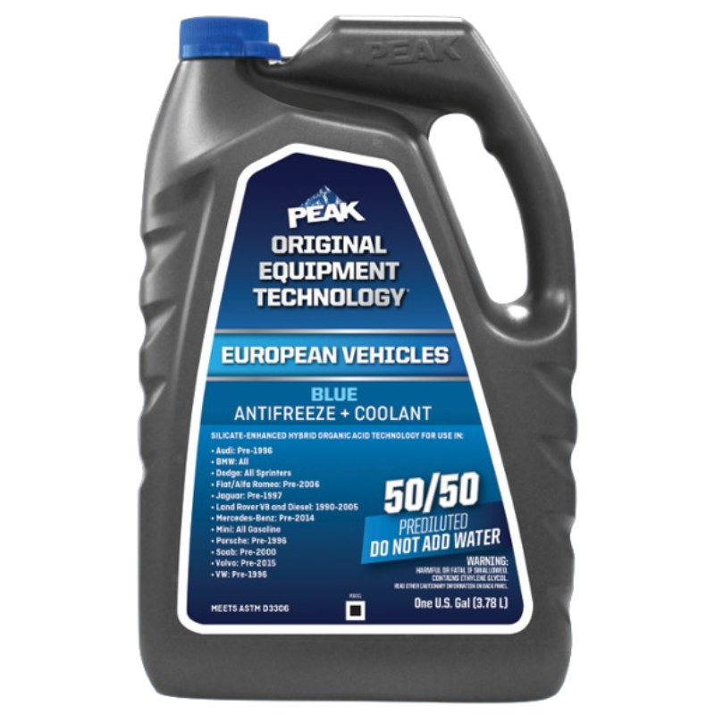 PEAK TECNOLOGÍA DE EQUIPO ORIGINAL ANTICONGELANTE + REFRIGERANTE PARA VEHÍCULOS EUROPEOS AZUL